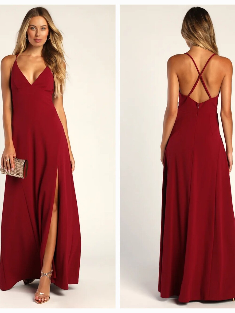 New Lulus Carried by Romance Berry Red Sleeveless Maxi Dress - XL